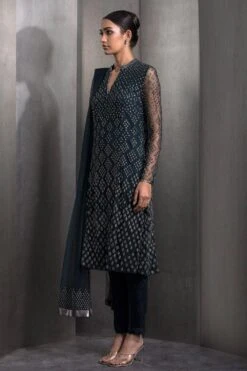 Rohit Gandhi + Rahul Khanna Luminous Blue Embellished Kurta Set -Inca Sales Store 2124rgrk6 3