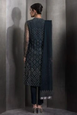 Rohit Gandhi + Rahul Khanna Luminous Blue Embellished Kurta Set -Inca Sales Store 2124rgrk6 5