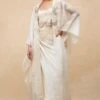 Anamika Khanna Ivory Embellished Cape Set