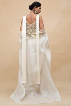 Anamika Khanna Ivory Embellished Cape Set -Inca Sales Store 212ank2 6