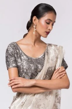 Peachoo Metallic Embroiderd Tissue Blouse -Inca Sales Store 212pch33 2