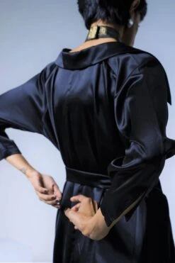 Shorshe Black Collared Cowl Jumpsuit -Inca Sales Store 212sho5 4