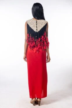 Anamika Khanna Black Fringed Top & Drape Skirt -Inca Sales Store 214eaf 0109144 5