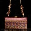 Tarun Tahiliani Accessories Burgundy Boho-chic Clutch