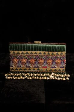 Tarun Tahiliani Accessories Emerald Boho-chic Clutch -Inca Sales Store 216ttb17 3