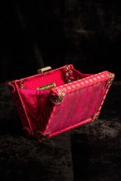 Tarun Tahiliani Accessories Fuchsia Hand Woven Phool Chadar Brocade Case Bag -Inca Sales Store 216ttb20 3