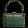 Tarun Tahiliani Accessories Emerald Hand Woven Phool Chadar Brocade Case Bag -Inca Sales Store 216ttb23 1
