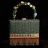 Tarun Tahiliani Accessories Emerald Hand Embroidered Bag -Inca Sales Store 216ttb4 1