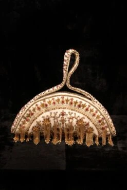 Tarun Tahiliani Accessories Ivory Hand Embroidered Soft Body Polti Bag -Inca Sales Store 216ttb5 3