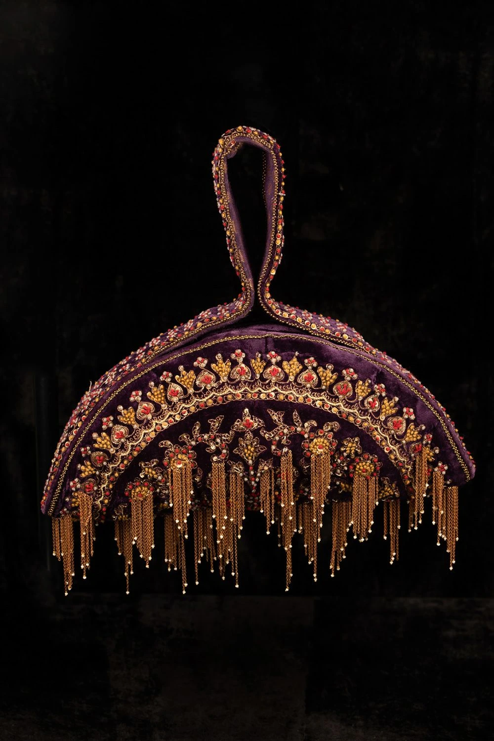 Tarun Tahiliani Accessories Purple Hand Embroidered Soft Body Polti Bag 3 Tarun Tahiliani Accessories Purple Hand Embroidered Soft Body Polti Bag