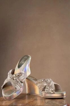 Art Apparel Gold Zardosi Work Wedges -Inca Sales Store 21723ap10 3