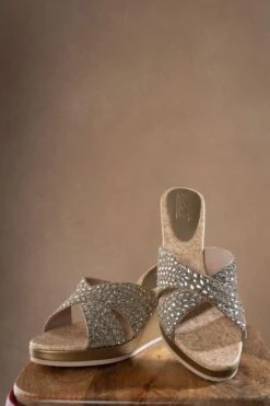Art Apparel Gold Kundan Embellished Wedges -Inca Sales Store 21723ap4 3