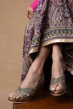 Art Apparel Silver Embellished Heels