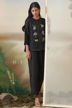 FEBo6 Black Floral Embellished Jacket Set -Inca Sales Store 21723febo13 3