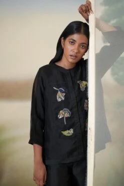 FEBo6 Black Floral Embellished Jacket Set -Inca Sales Store 21723febo13 4