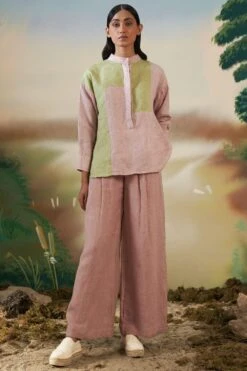 FEBo6 Dusk Pink Linen Co-ord Set