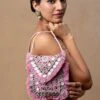 Vipul Shah Pink Banjara Embellished Minion Clutch -Inca Sales Store 21723vp10 1