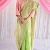 Shorshe Citrus Green Chanderi Sari -Inca Sales Store 217shor28 1 1