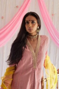 Shorshe Marigold Yellow Organza Dupatta -Inca Sales Store 217shor46 4