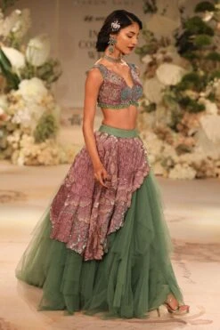 Varun Bahl Moss Green Embellished Lehenga Set -Inca Sales Store 21923vb15 3