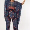 SVA Blue Butta Printed Kaftan Style Jumpsuit