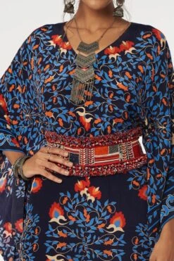 SVA Blue Butta Printed Kaftan Style Jumpsuit -Inca Sales Store 219sva28 2