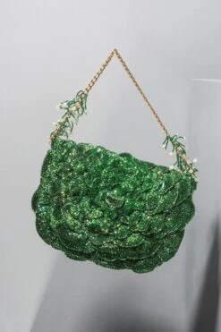 Doux Amour Coco Beaded Emerald Clutch