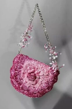 Doux Amour Pink Rosalind Beaded Clutch