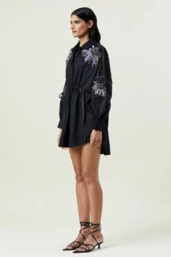 Kanika Goyal Label Black Embellished Shirt Dress -Inca Sales Store 221123kg08 3