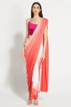 431-88 By Shweta Kapur Pink Ombre Silk Sari