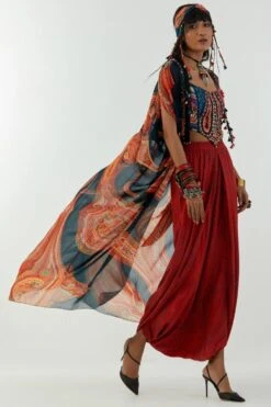 Aseem Kapoor Multicoloured Ritu Kaftan Dupatta Jacket Set -Inca Sales Store 2211ask30 3