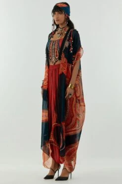 Aseem Kapoor Multicoloured Ritu Kaftan Dupatta Jacket Set -Inca Sales Store 2211ask30 4