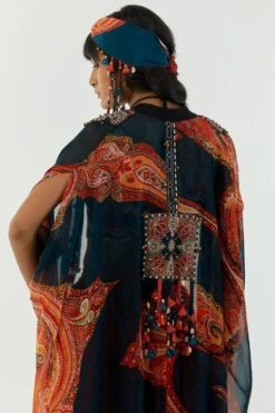 Aseem Kapoor Multicoloured Ritu Kaftan Dupatta Jacket Set -Inca Sales Store 2211ask30 7