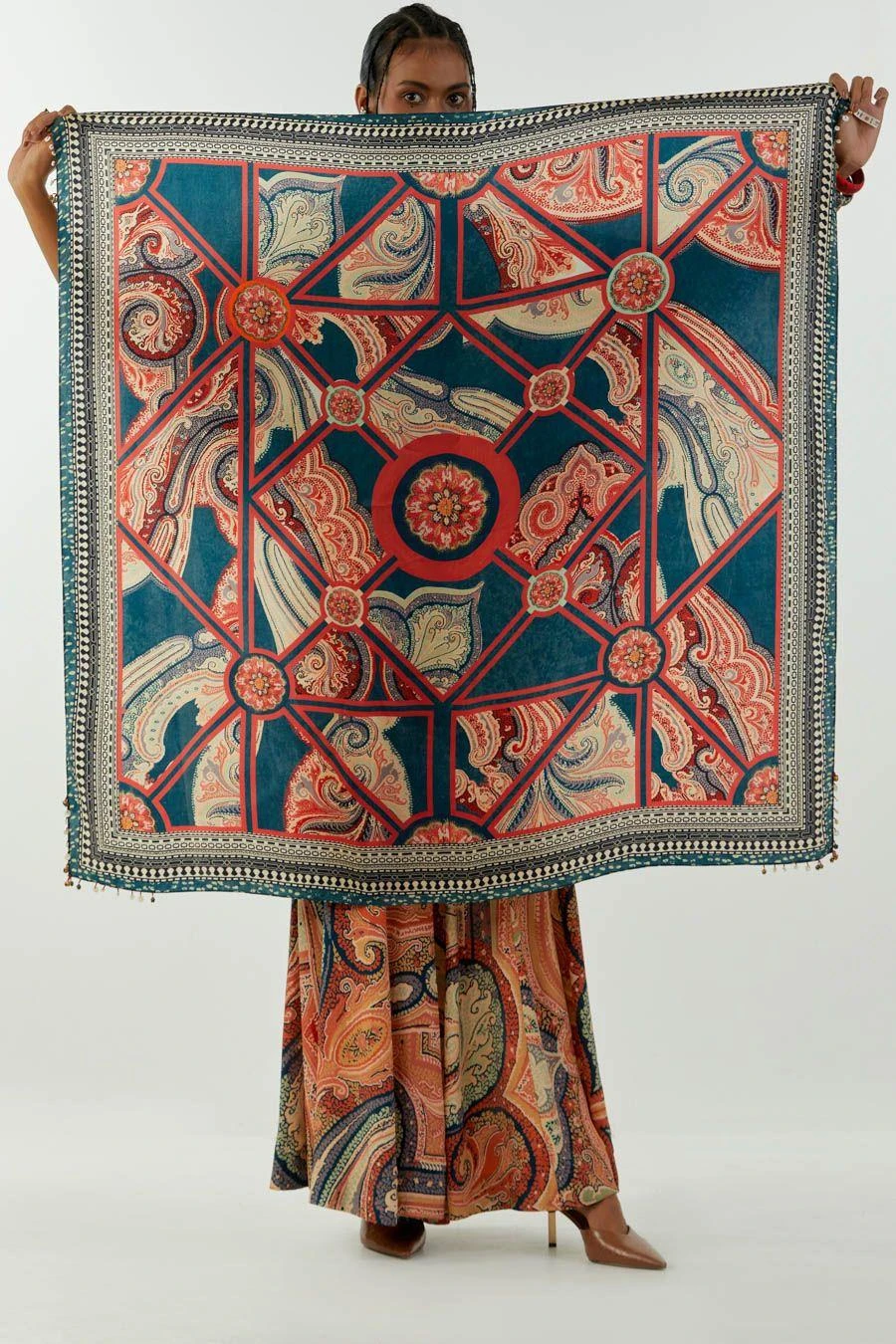 Aseem Kapoor Multicoloured Tribal Printed Scarf 3 Aseem Kapoor Multicoloured Tribal Printed Scarf