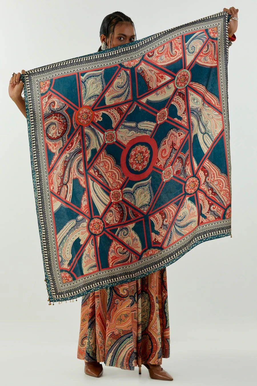 Aseem Kapoor Multicoloured Tribal Printed Scarf 4 Aseem Kapoor Multicoloured Tribal Printed Scarf - Image 2