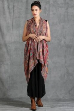 Dusala India Multicoloured Handwoven Cashmere Stole