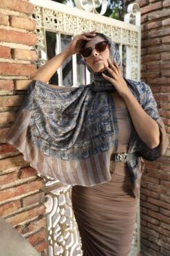 Dusala India Grey Handwoven Cashmere Fine Wool Stole -Inca Sales Store 2211dus12 4