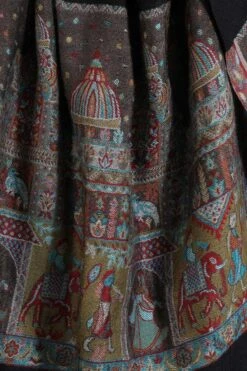 Dusala India Black Handwoven Cashmere Fine Wool Stole -Inca Sales Store 2211dus14 5