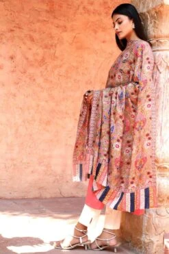 Dusala India Multicoloured Handwoven Cashmere Kalamkari Stole -Inca Sales Store 2211dus4 3