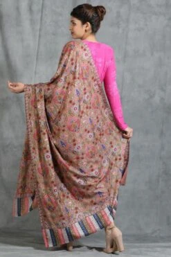 Dusala India Multicoloured Threadwork Cashmere Kalamkari Stole -Inca Sales Store 2211dus5 4