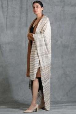 Dusala India White Handwoven Cashmere Stole -Inca Sales Store 2211dus6 3