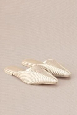 AMPM Accessories Ninah Metallic Pearl Leather Mules