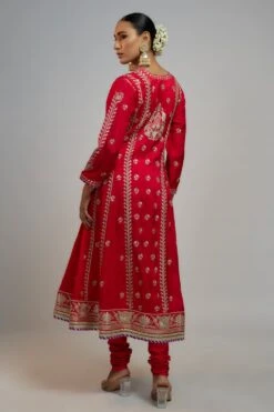 Gopi Vaid Cardinal Crimson Sequin Adorned Anarkali Set -Inca Sales Store 22124gv11 5