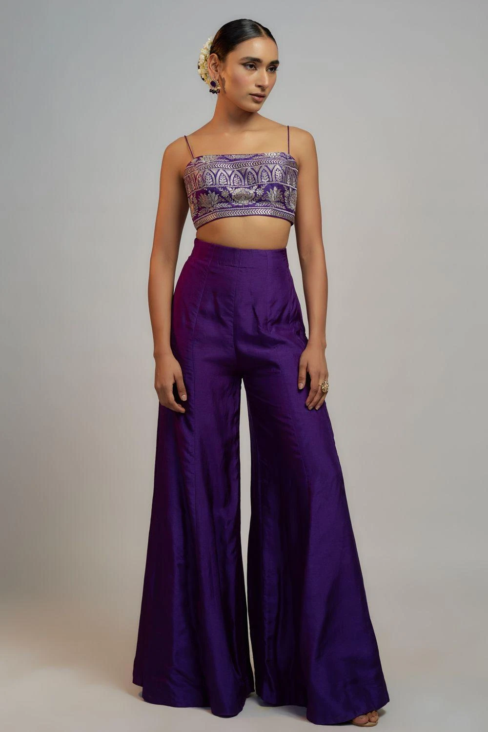 Gopi Vaid Ultraviolet Haze Sequin Adorned Jacket Set 4 Gopi Vaid Ultraviolet Haze Sequin Adorned Jacket Set - Image 2