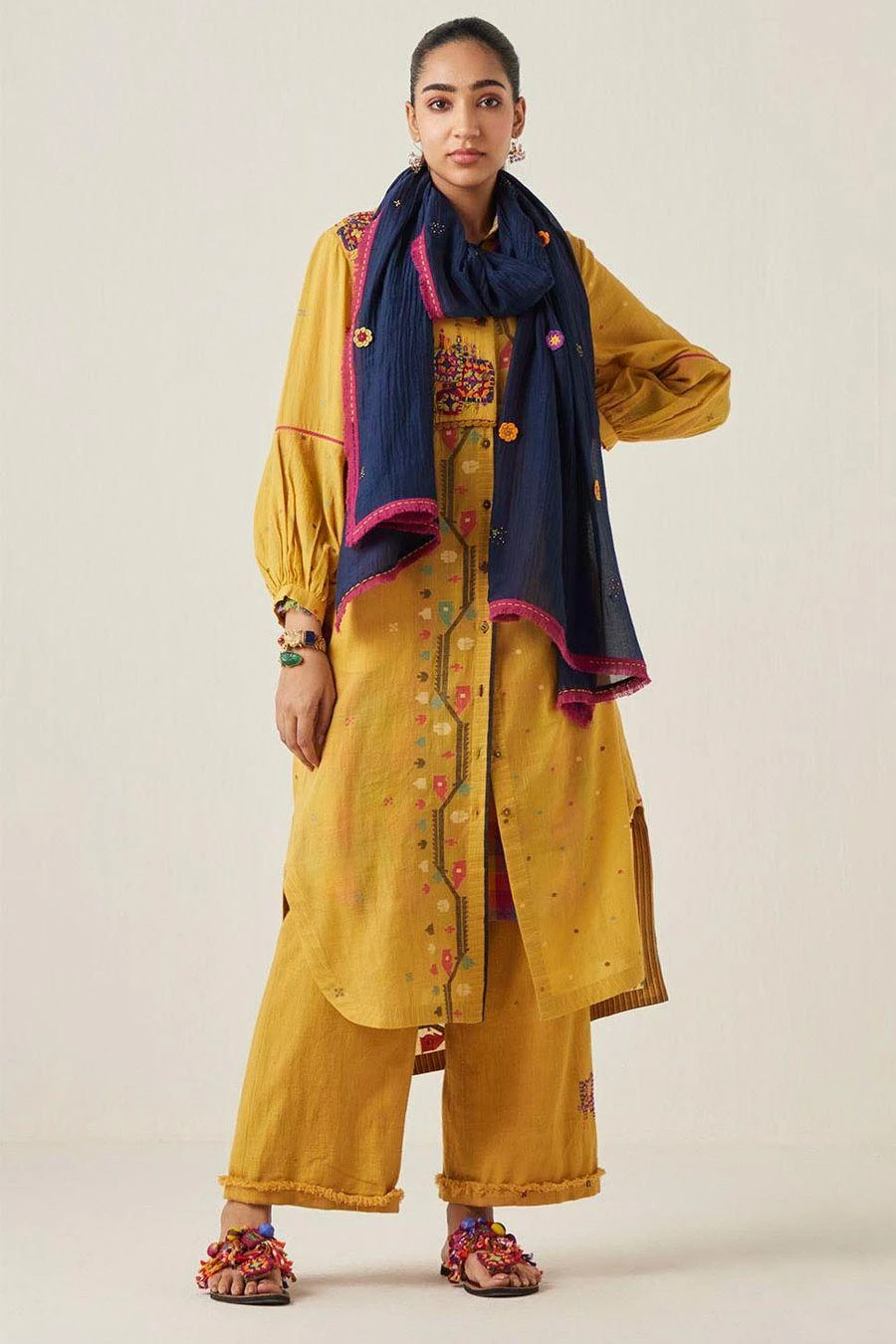 Sunira Designs Yellow Gulzaar Shirt Dress 3 Sunira Designs Yellow Gulzaar Shirt Dress