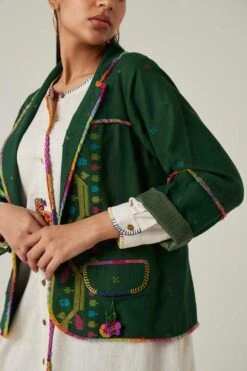 Sunira Designs Green Gulzaar Kurta With An Attached Blazer -Inca Sales Store 2222323sg39 4
