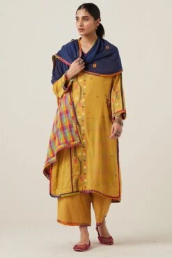 Sunira Designs Blue Gulzaar Lace Stole