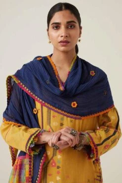 Sunira Designs Blue Gulzaar Lace Stole -Inca Sales Store 2222323sg49 6