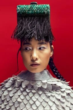 The Right Sided Green Zehra Box Bag -Inca Sales Store 22223rs18 2