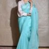 Naina Jain Blue Hand Done Bandhani Sari -Inca Sales Store 222nj12 1